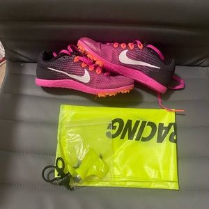 Pink/Black Nike track spikes w/ bag & tool